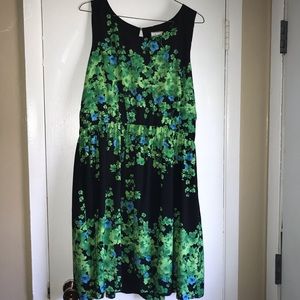 ECI Green Floral Dress💚🖤💙